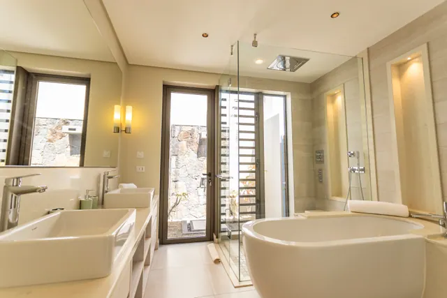 Villa Elysium — Bathroom with freestanding bathtub