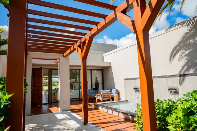Villa Elysium — Courtyard and wooden pergola