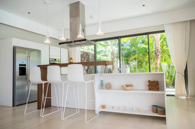 Villa Elysium — Open-plan kitchen with central island